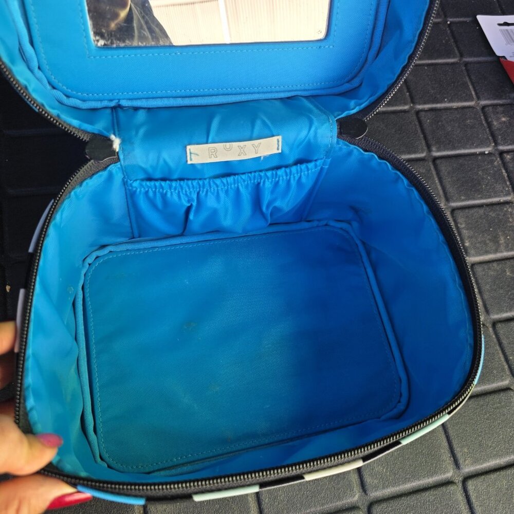 Vintage Roxy Hearts Make Up Case blue pokadots - Picture 7 of 13
